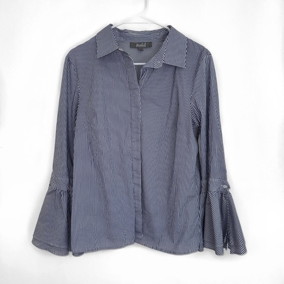 Marled Reunited Bell Sleeve Button Down Blouse - Picture 6 of 11